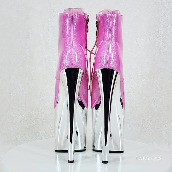 Pink Glitter Platform Boots - Picture 5 of 7